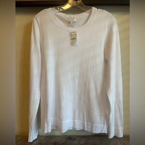 NWT J. Crew lightweight Cotton sweater in white